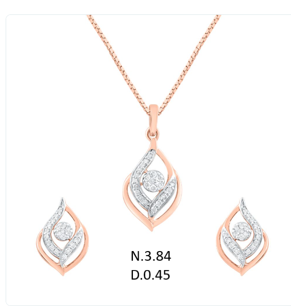 Rose Gold Diamond Pendant Set