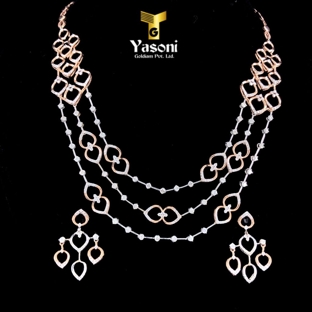 Three Line Diamond Necklace