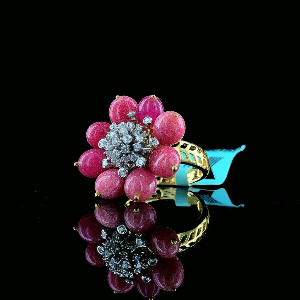 Red Flora Diamond Ring