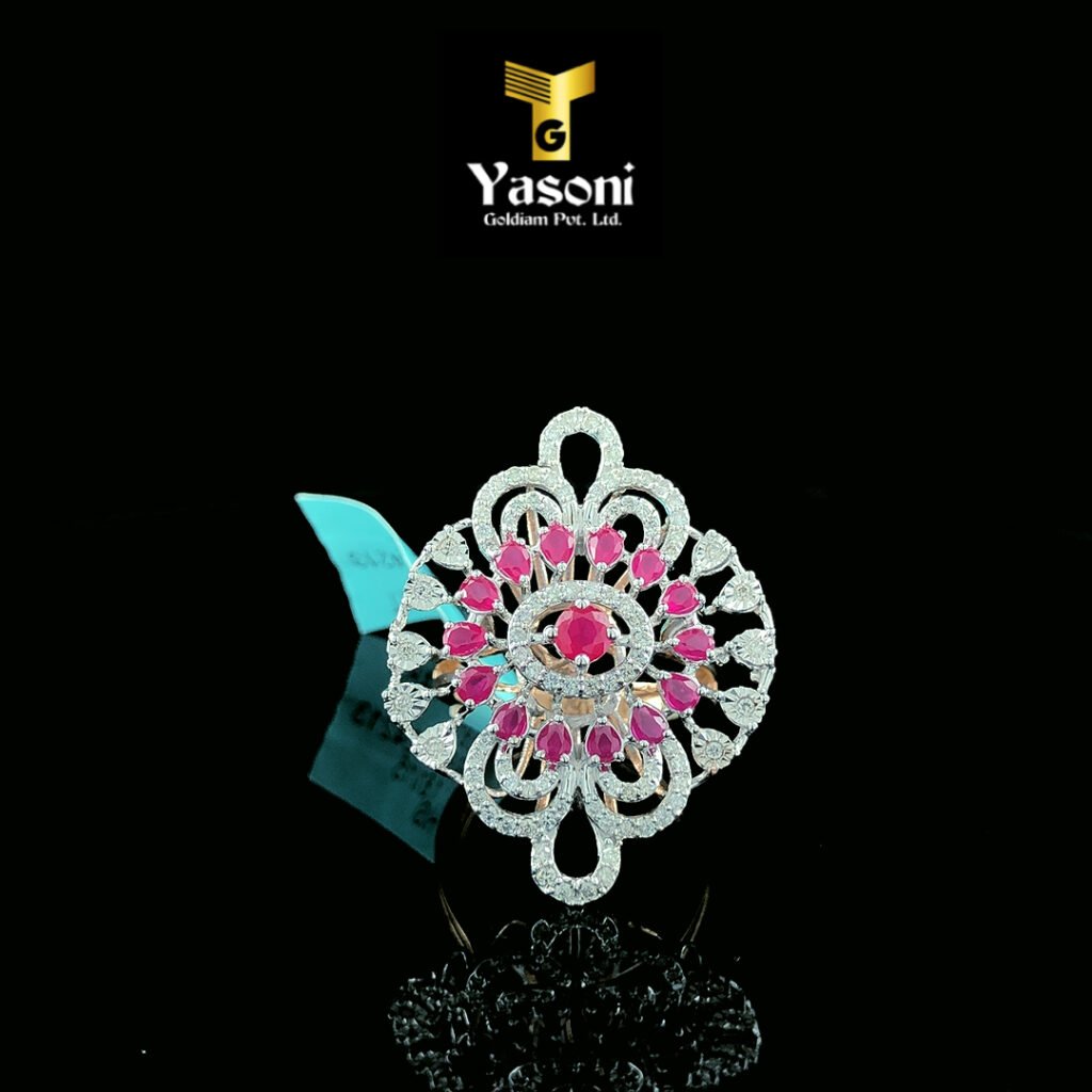 Modern Diamond & Colour Stone Ring