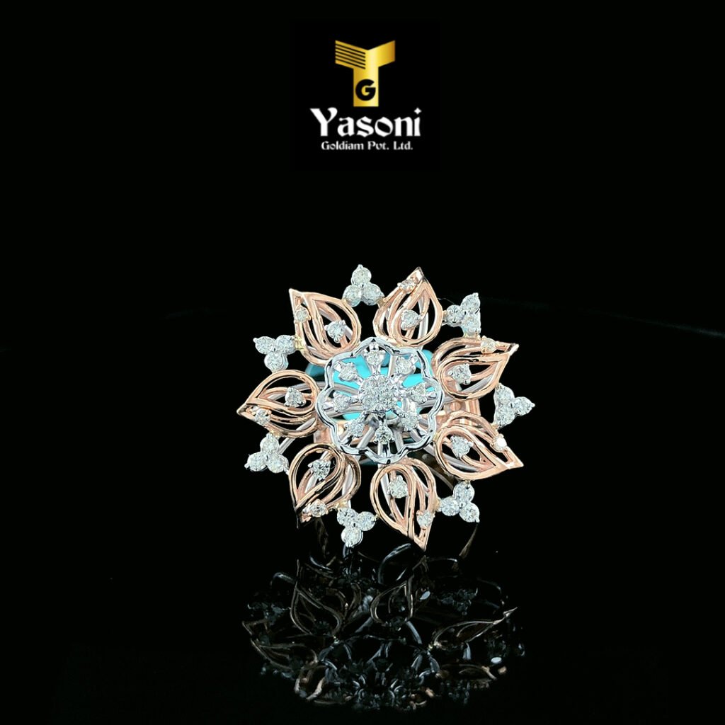 Rose Gold Flora Diamond Ring