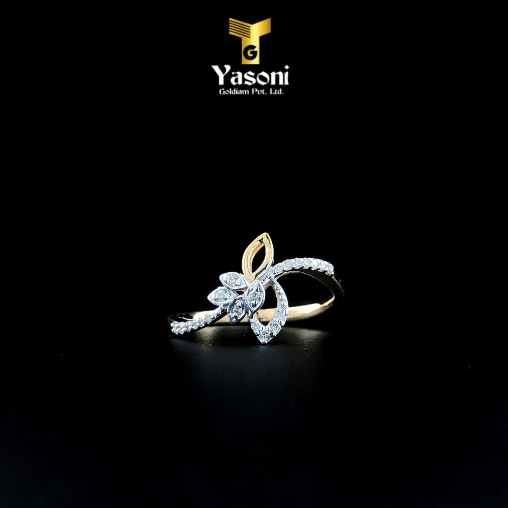 Modern Petal Diamond Ring